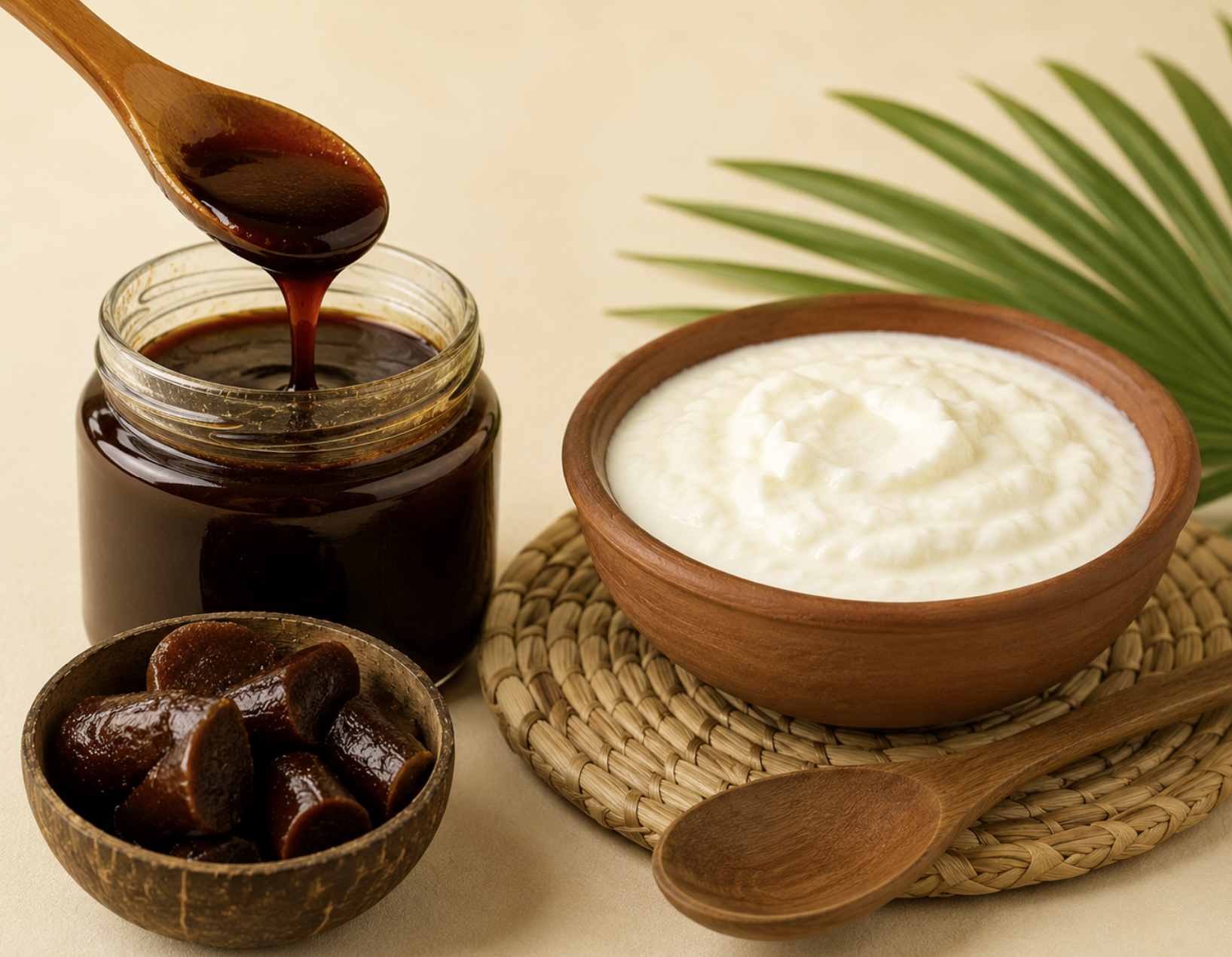 Curd with kithul treacle and jaggery